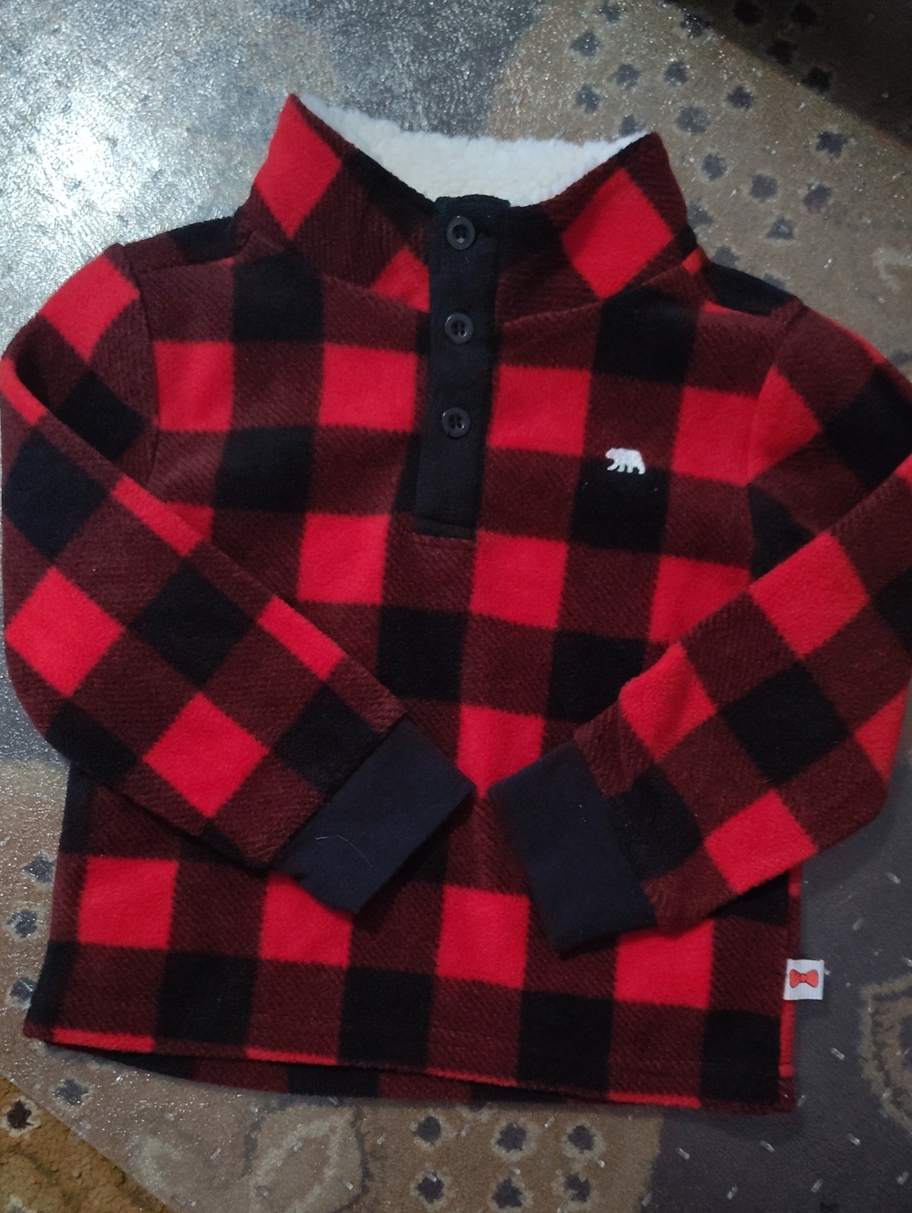 Kids Red & Black Buffalo Plaid Pullover Fleece Top2t $25 - Picture 1 of 3